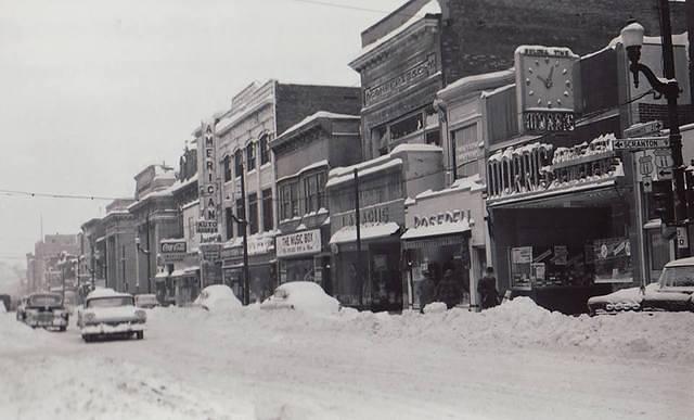 View of west side of N Main between Water St and William St