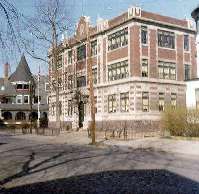 April 23, 1975 - Franklin Street School and the Franklin Club (also known as the West End Wheelman Club) on South Franklin Street in Wilkes-Barré